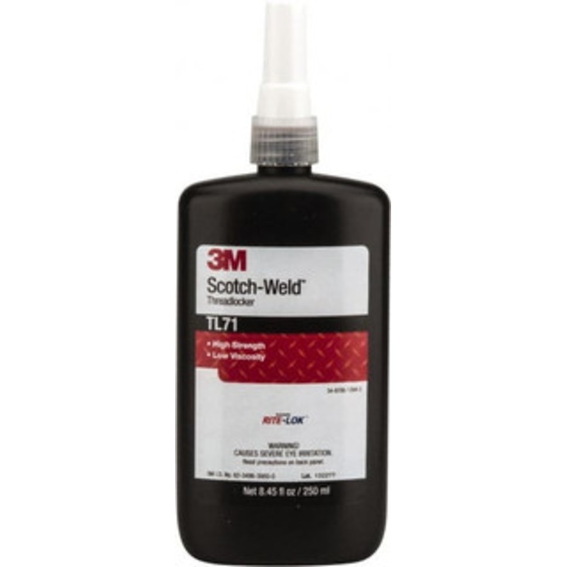 3M 250 mL, Red, High Strength Liquid Threadlocker Series TL71, 24 hr Full Cure Time, Hand Tool, Heat Removal 7100039230 – 32917635