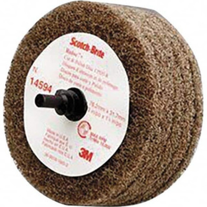 3M 3 Medium Grade Aluminum Oxide Deburring Disc 1/4 Shank Diam, Shank Connection, Tan, 8,500 Max RPM 7000120704 – 01608645
