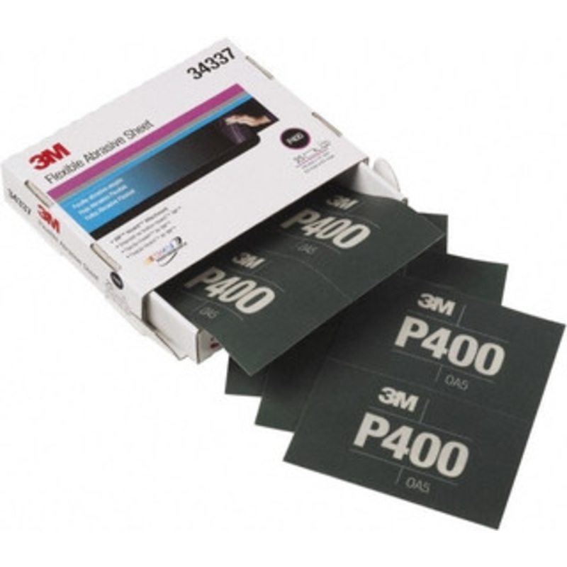 3M 400 Grit, Aluminum Oxide TriangleSanding Sheet 6-13/16 Long x 5-1/2 Wide, Extra Fine Grade, Weighted Paper Backing 7100010553 – 50724392