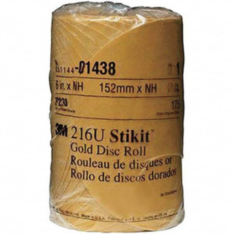 3M 6 Diam, 220 Grit Aluminum Oxide Adhesive PSA Disc Very Fine Grade, Gold, A Weighted Backing, Flexible, Use with Random Orbital Sanders 7000119707 – 81225955