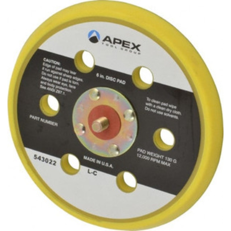 Cleco 6 Diam Adhesive/PSA Disc Backing Pad Hard Density, 13,000 RPM 543022 – 01877281