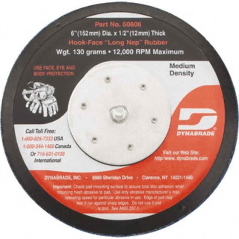Dynabrade 6 Diam Hook & Loop Disc Backing Pad Medium Density, 13,000 RPM 50606 – 03765682