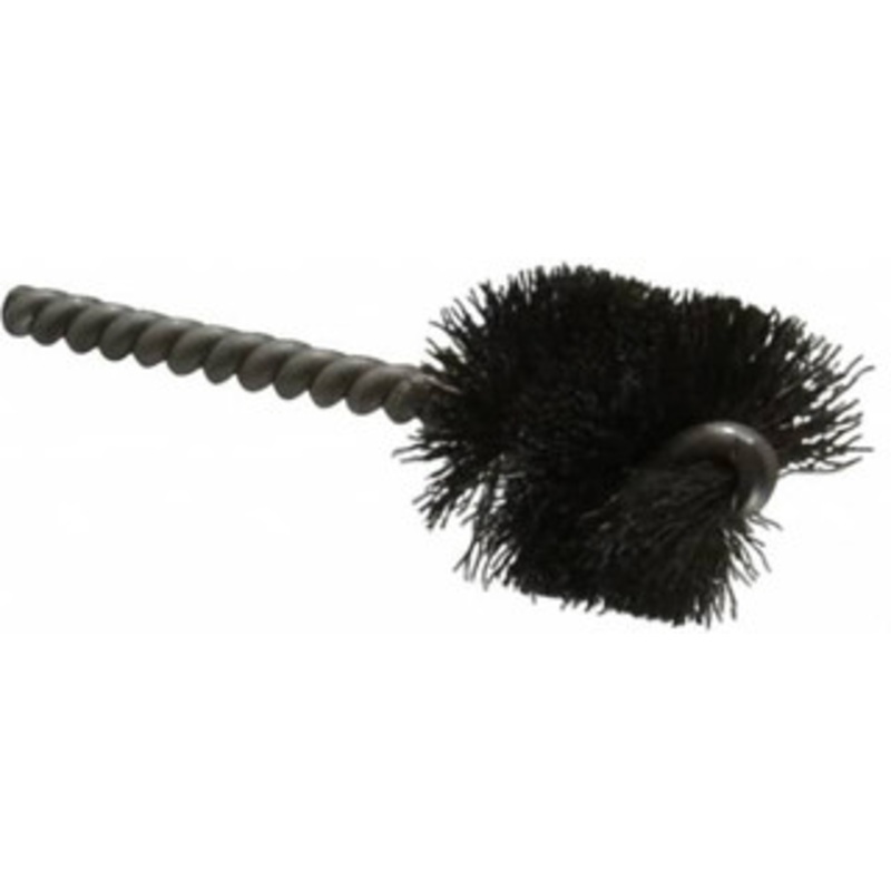 Made in USA 1-1/8 Diam Helical Steel Tube Brush Single Spiral, 0.008 Filament Diam, 1 Brush Length, 3-1/2 OAL, 0.248 Diam Stainless Steel Shank 09-401818 – 03715448