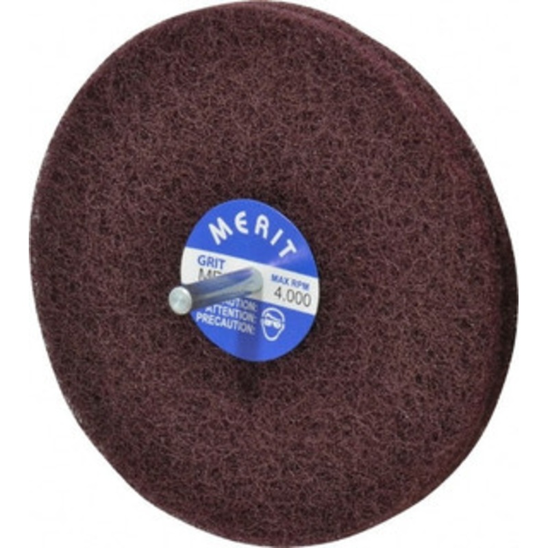 Merit Abrasives 5 Diam, Medium Mounted Scrubber Buffing Wheel 2 Ply, Medium Grade, 1/4 Shank Diam, 4,000 RPM 08834131567 – 72371859
