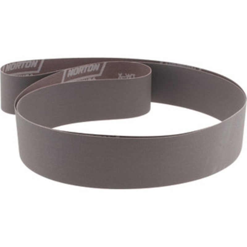 Norton 2 Wide x 72 OAL, 320 Grit, Aluminum Oxide Abrasive Belt Aluminum Oxide, Extra Fine, Coated, X Weighted Cloth Backing, Series R228 78072721308 – 89295083