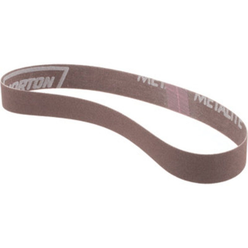 Norton 3/4 Wide x 18 OAL, 180 Grit, Aluminum Oxide Abrasive Belt Aluminum Oxide, Very Fine, Coated, Series R228 78072784469 – 82175894