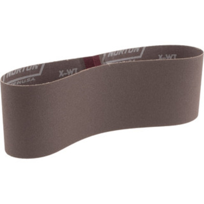 Norton 3 Wide x 21 OAL, 150 Grit, Aluminum Oxide Abrasive Belt Aluminum Oxide, Very Fine, Coated, Series R228 78072769291 – 82115031