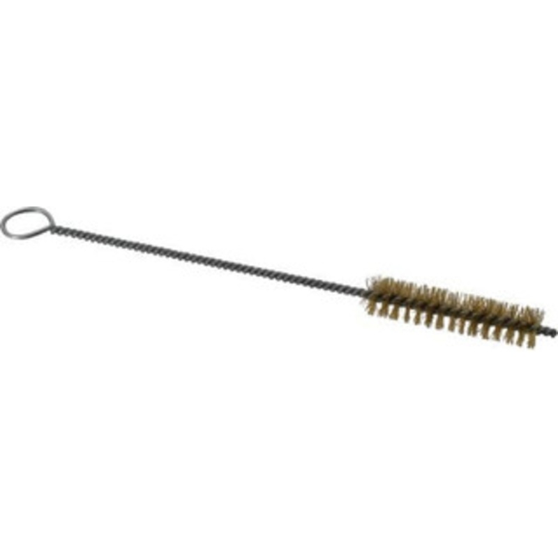 PRO-SOURCE 2-1/2 Long x 9/16 Diam Brass Twisted Wire Bristle Brush Single Spiral, 9 OAL, 0.008 Wire Diam, 0.142 Shank Diam 05077 – 03716289