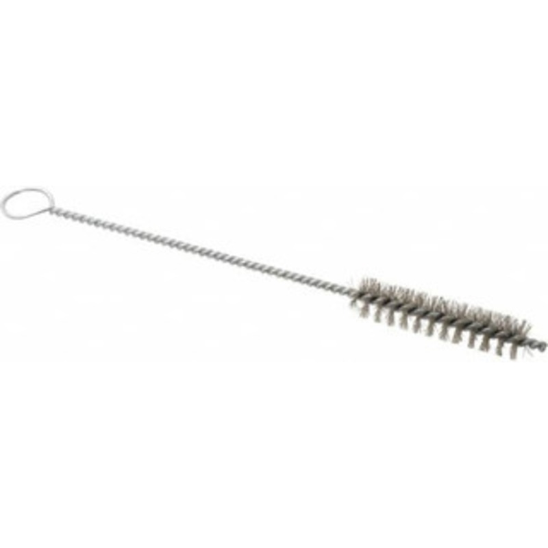 PRO-SOURCE 2-1/2 Long x 9/16 Diam Stainless Steel Twisted Wire Bristle Brush Single Spiral, 9 OAL, 0.008 Wire Diam, 0.142 Shank Diam 05076 – 03716057