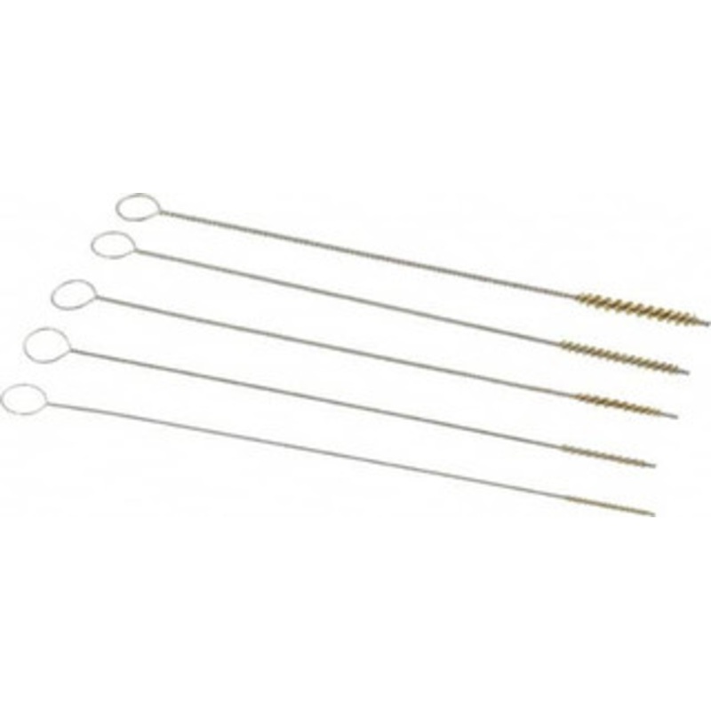 PRO-SOURCE 5 Piece Brass Hand Tube Brush Set 1/2 to 3/4 Brush Length, 4 OAL, 0.022 Shank Diam 08032 – 03716859