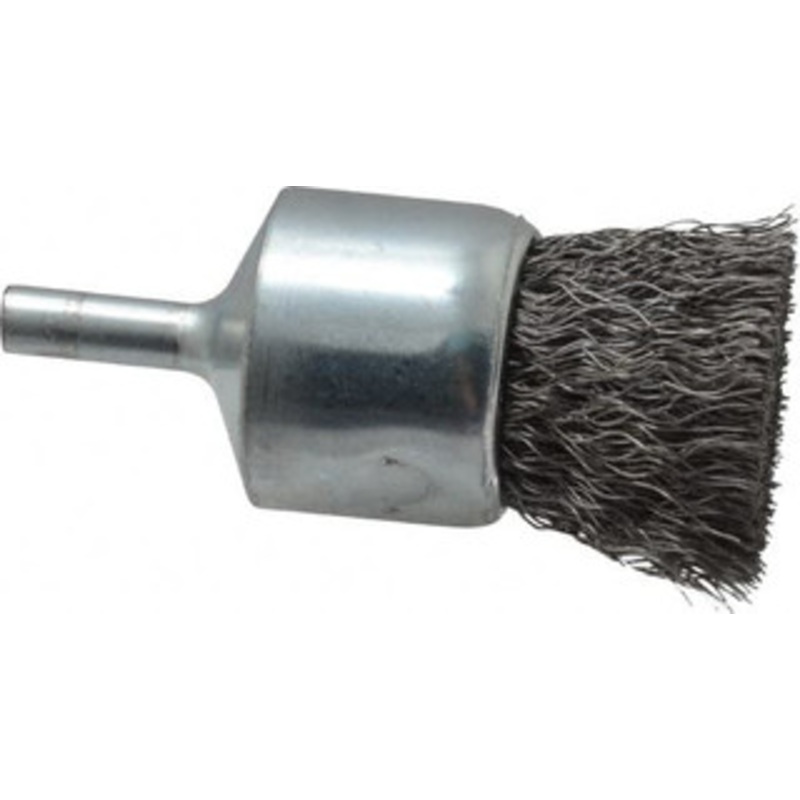 Weiler Abrasives 1 Diam Steel Crimped End Brush 1 Trim Length, 1/4 Shank Diam, 22,000 Max RPM 90293 – 00462713