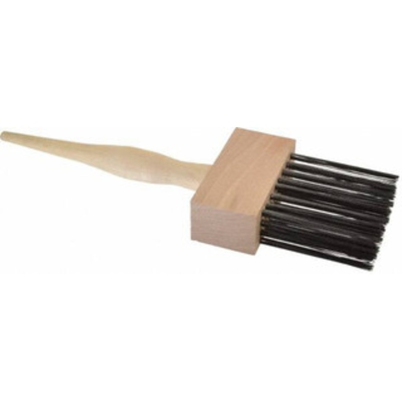 Weiler Abrasives 4 Rows x 8 Columns Steel Scratch Brush 9-3/8 OAL, 2-1/2 Trim Length, Wood Straight Handle 98479 – 82072380