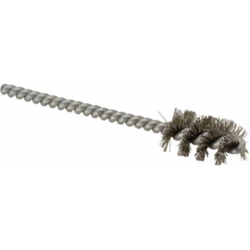 Weiler Abrasives 9/16 Diam Helical Stainless Steel Tube Brush 0.0104 Filament Diam, 1 Brush Length, 3-1/2 OAL, 3/16 Diam Stainless Steel Shank 21404 – 75851725