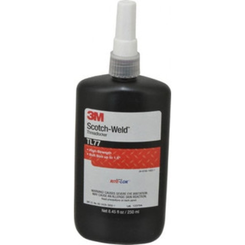 3M 250 mL, Red, High Strength Liquid Threadlocker Series TL77, 24 hr Full Cure Time, Hand Tool, Heat Removal 00051115251443 – 32917692