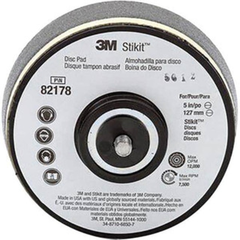 3M 5 Diam Adhesive/PSA Disc Backing Pad Soft Density, 7,500 RPM 7000045672 – 82425091