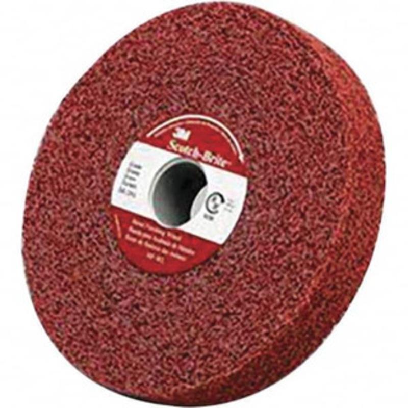 3M 6 Diam, 1 Face Width, 1 Center Hole, Medium Grade, Aluminum Oxide Deburring Wheel Convolute, Soft Density 4 Grade, 6,000 RPM 7000120596 – 01261205