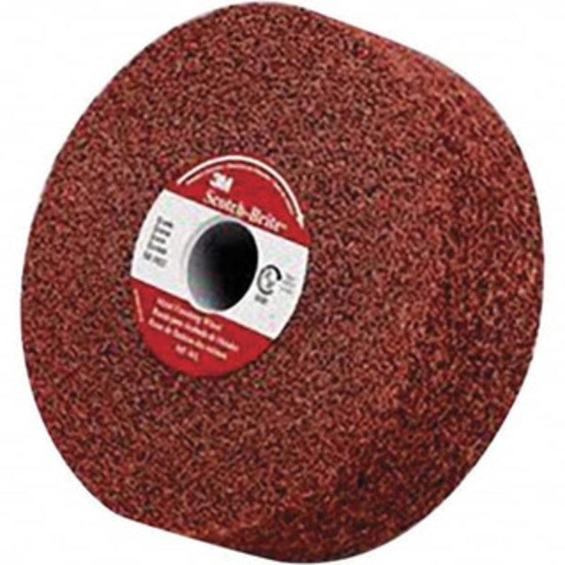 3M 6 Diam, 2 Face Width, 1 Center Hole, Medium Grade, Aluminum Oxide Deburring Wheel Convolute, Medium Density 5 Grade, 6,000 RPM 7000045890 – 01261296