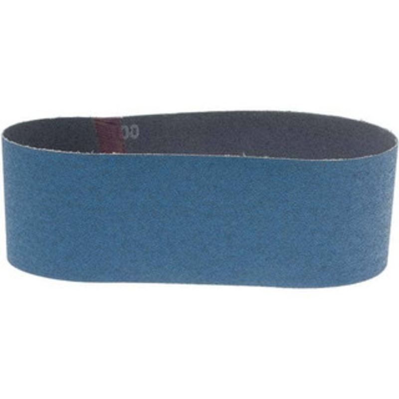 Norton 3 Wide x 21 OAL, 100 Grit, Zirconia Alumina Abrasive Belt Zirconia Alumina, Fine, Coated, Y Weighted Cloth Backing, Series 3X 07660749263 – 03061777