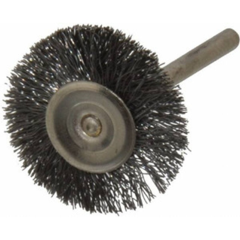 Osborn 1 OD, 1/8 Shank Diam, Crimped Steel Wheel Brush 0.005 Filament Diam, 25,000 RPM 0007576400 – 00079509