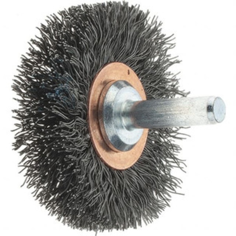 Tru-Maxx 2 OD, 1/4 Shank Diam, Crimped Steel Wheel Brush 3/8 Face Width, 1/2 Trim Length, 0.0118 Filament Diam, 20,000 RPM 88559 – 32246613