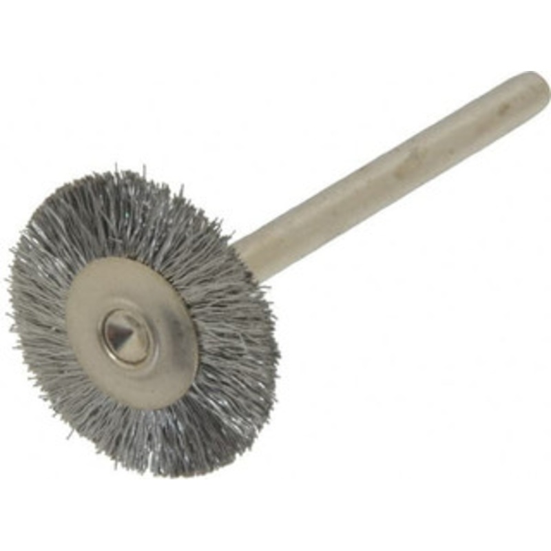 Weiler Abrasives 3/4 OD, 1/8 Shank Diam, Crimped Steel Wheel Brush 3/16 Trim Length, 0.005 Filament Diam, 37,000 RPM 98424 – 75852129