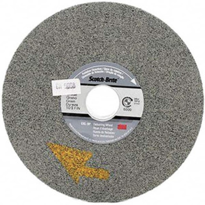 3M 12 Diam, 2 Face Width, 5 Center Hole, Fine Grade, Silicon Carbide Deburring Wheel Convolute, Hard Density 10 Grade, 3,500 RPM 7010329793 – 74014341