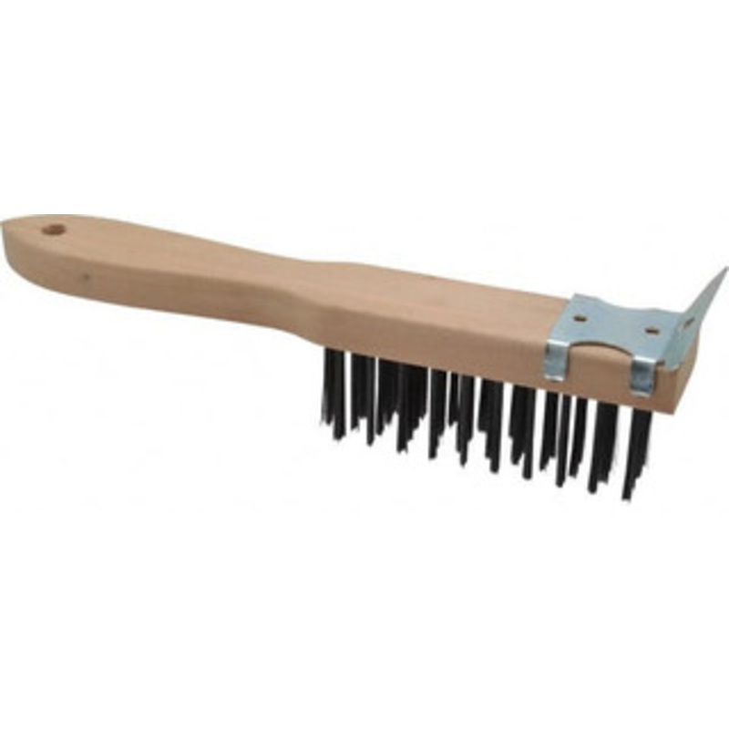 Made in USA 4 Rows x 11 Columns Wire Scratch Brush 5 Brush Length, 11 OAL, 1-3/4 Trim Length, Wood Toothbrush Handle 19-SC – 01252949