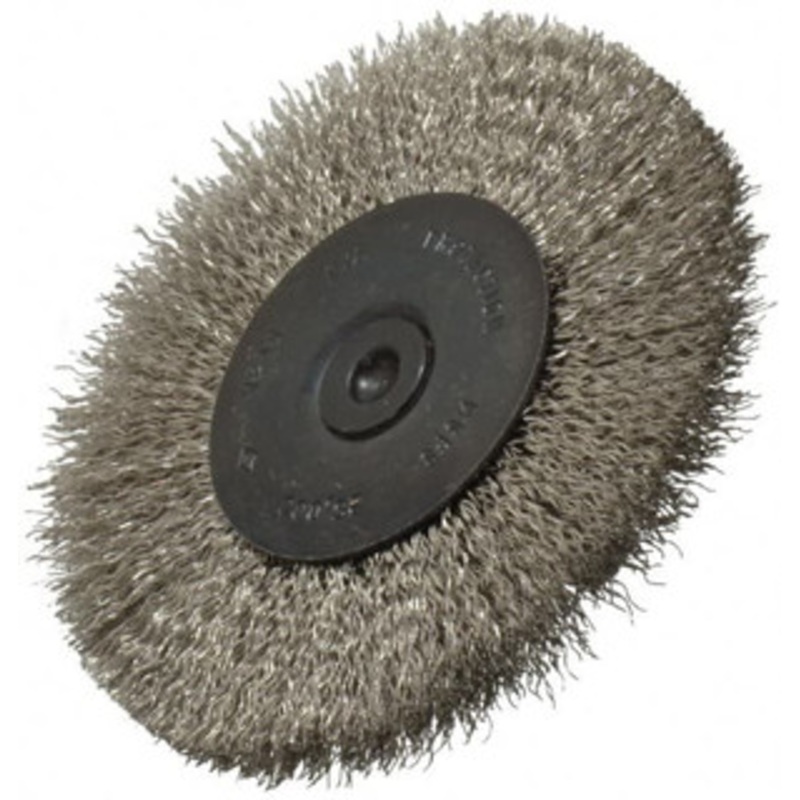 Osborn 3 OD, 1/4 Shank Diam, Crimped Stainless Steel Wheel Brush 7/16 Face Width, 3/4 Trim Length, 0.008 Filament Diam, 25,000 RPM 0001145300 – 06082226