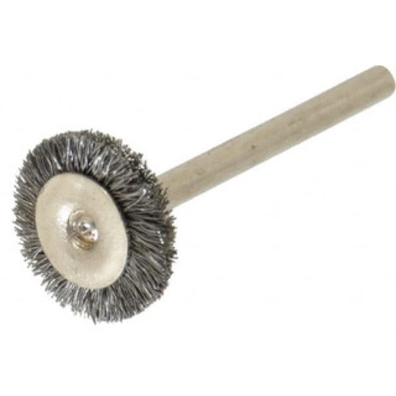 Osborn 5/8 OD, 1/8 Shank Diam, Crimped Steel Wheel Brush 0.005 Filament Diam, 25,000 RPM 0007574900 – 00079459