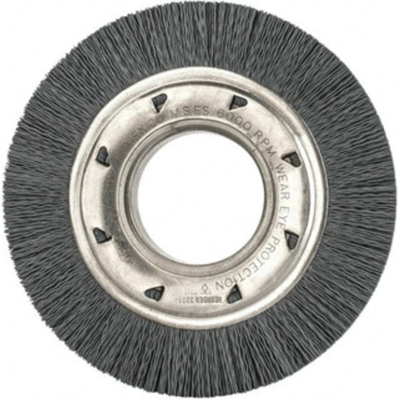 Osborn 6 OD, 2 Arbor Hole, Crimped Nylon Wheel Brush 7/8 Face Width, 1-1/16 Trim Length, 6,000 RPM 0002241100 – 06081012