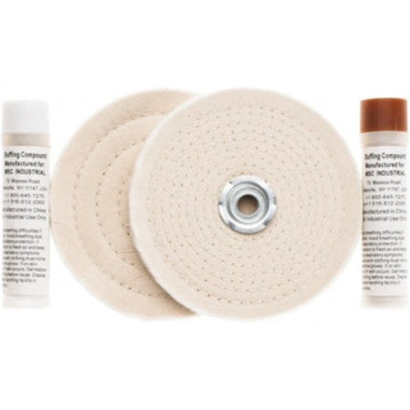 Value Collection 6 Diam Cushion Sewn, Spiral Sewn Buffing Wheel Set 1/2 & 7/8 Arbor Hole 777484388 – 66998410