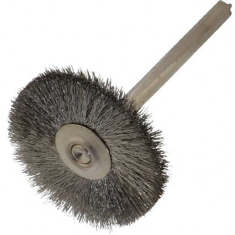 Weiler Abrasives 1 OD, 1/8 Shank Diam, Crimped Stainless Steel Wheel Brush 5/16 Trim Length, 0.003 Filament Diam, 37,000 RPM 98429 – 75852152