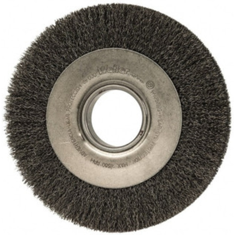 Weiler Abrasives 8 OD, 2 Arbor Hole, Crimped Steel Wheel Brush 1 Face Width, 1-3/8 Trim Length, 0.0118 Filament Diam, 4,500 RPM 06110 – 75844894