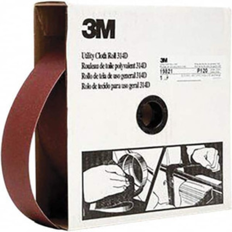3M 2 x 50 Yd 120 Grit Aluminum Oxide Shop Roll Fine Grade, J Weighted Cloth Backing 7000118541 – 06363592