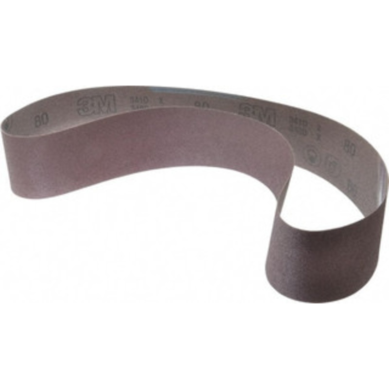 3M 3 Wide x 48 OAL, 80 Grit, Aluminum Oxide Abrasive Belt Aluminum Oxide, Medium, Coated, X Weighted Cloth Backing, Series 341D 7010516906 – 00377119