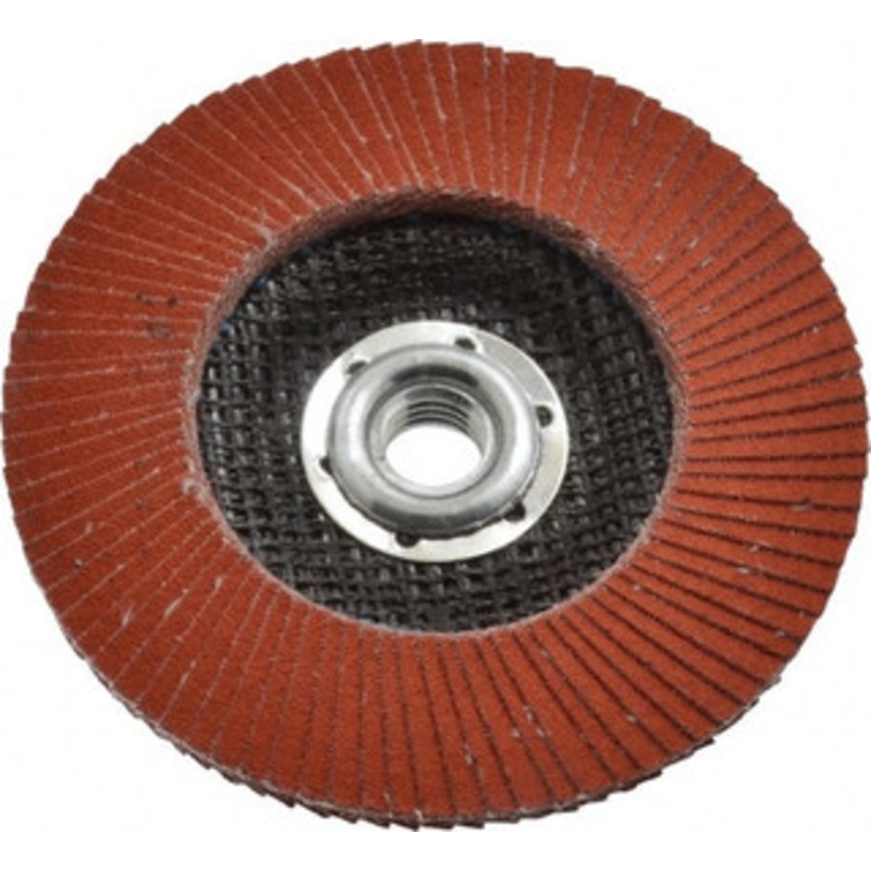 3M 4-1/2 120 Grit 5/8-11 Center Hole Type 27 Ceramic Flap Disc Fine Grade, Coated, Arbor Attachment, Cloth Backing, 13,300 RPM 7100081974 – 05072707
