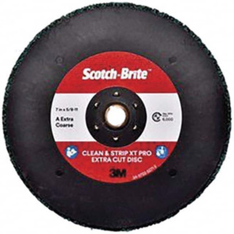 3M 7 Extra Coarse Grade Aluminum Oxide Deburring Disc 5/8-11 Threaded Center Hole, Quick Change Connection, Green, 6,000 Max RPM 00638060210390 – 11030335
