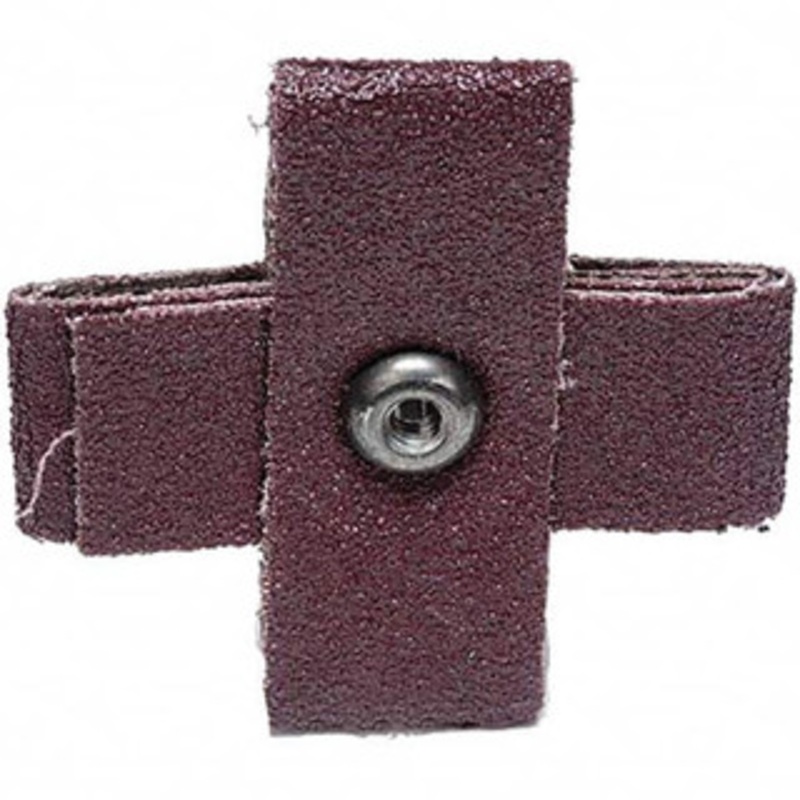 3M 80 Grit, Medium Grade, Aluminum Oxide Cross Pad 2 Long x 2 Wide x 3/4 Thick, Cloth Backed, X Backing Weight, 8 Ply, 18,000 Max RPM 7100105487 – 01028687