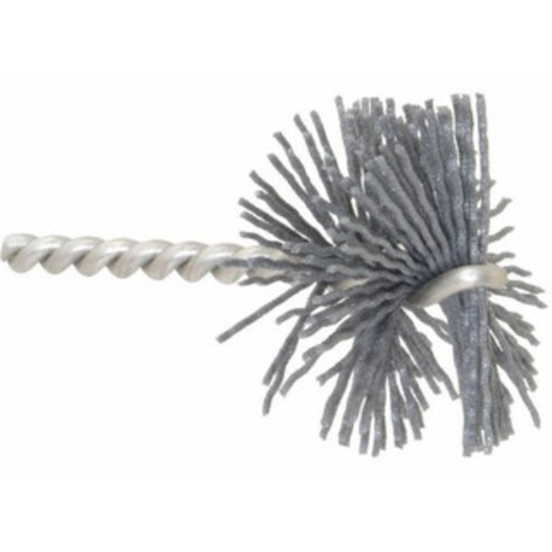 Made in USA 2 Diam Helical Nylon Tube Brush 0.04 Filament Diam, 1 Brush Length, 3-1/2 OAL, 1/4 Diam Stainless Steel Shank 383210 – 63765002
