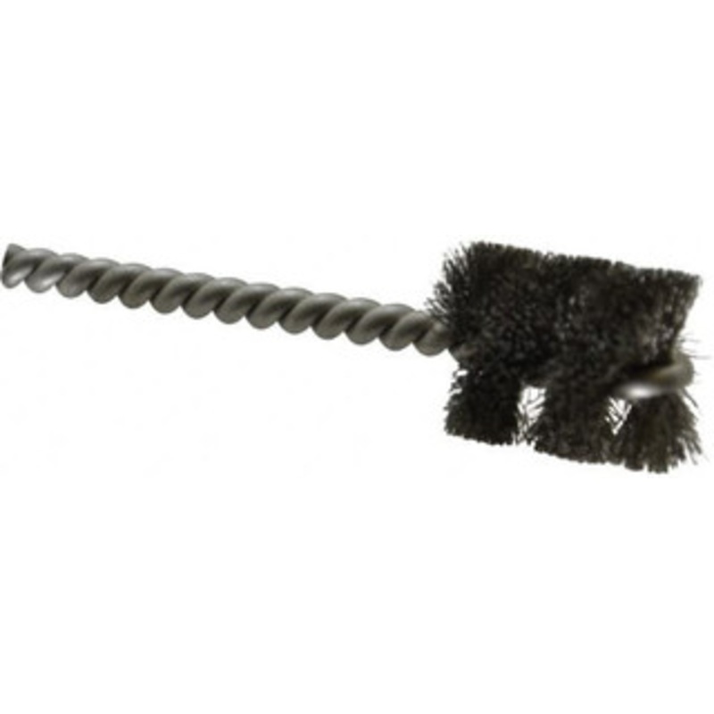 Made in USA 7/8 Diam Helical Stainless Steel Tube Brush Single Spiral, 0.006 Filament Diam, 1 Brush Length, 3-1/2 OAL, 0.213 Diam Stainless Steel Shank 09-401426 – 03715331