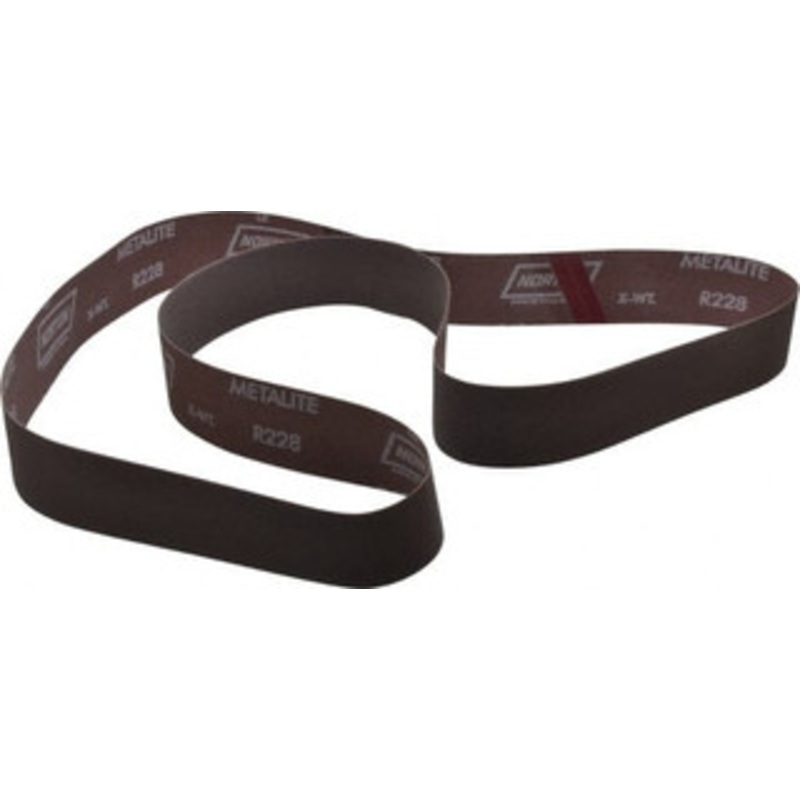 Norton 2 Wide x 72 OAL, 240 Grit, Aluminum Oxide Abrasive Belt Aluminum Oxide, Very Fine, Coated, Series R228 78072767945 – 82114752