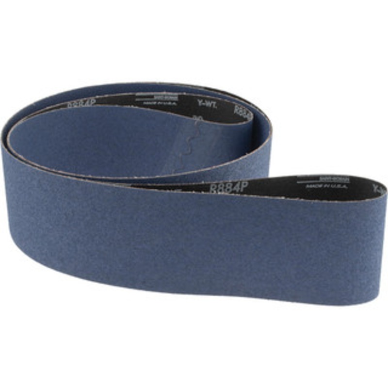 Norton 4 Wide x 132 OAL, 80 Grit, Zirconia Alumina Abrasive Belt Zirconia Alumina, Medium, Coated, Y Weighted Cloth Backing, Series R884P 78072750279 – 85128080
