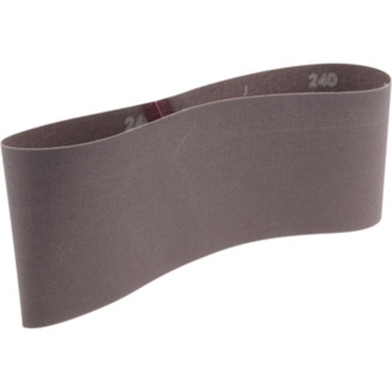Norton 4 Wide x 24 OAL, 240 Grit, Aluminum Oxide Abrasive Belt Aluminum Oxide, Very Fine, Coated, Series R228 78072784353 – 82175852