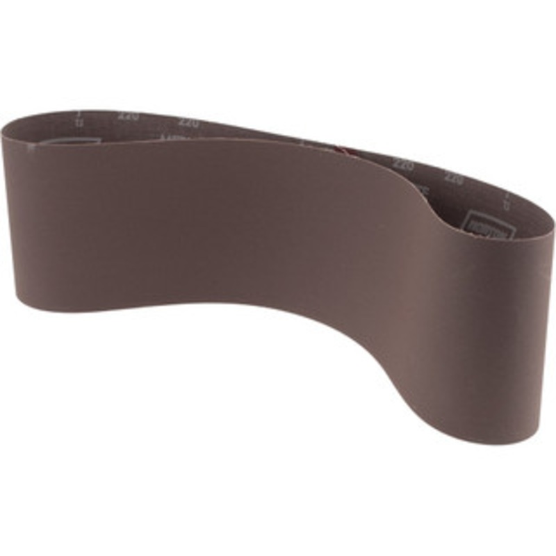 Norton 6 Wide x 48 OAL, 220 Grit, Aluminum Oxide Abrasive Belt Aluminum Oxide, Very Fine, Coated, X Weighted Cloth Backing, Series R228 78072722546 – 96035100
