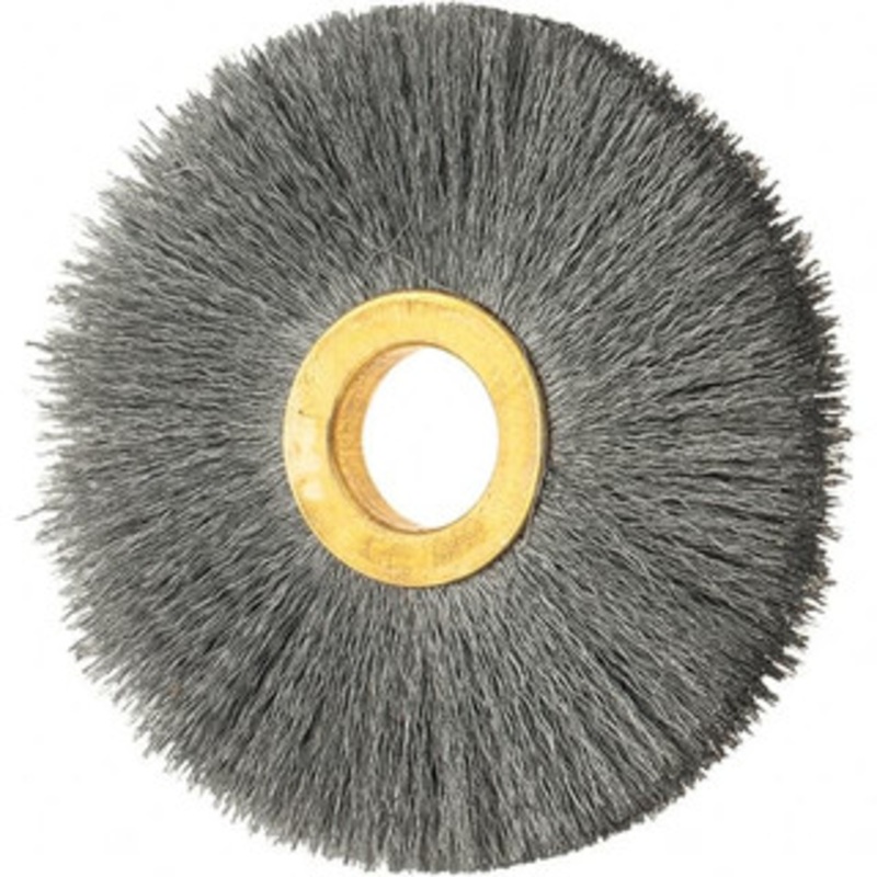 Osborn 3 OD, 5/8 Arbor Hole, Crimped Steel Wheel Brush 3/8 Face Width, 15/16 Trim Length, 0.008 Filament Diam, 20,000 RPM 0001106200 – 53489340