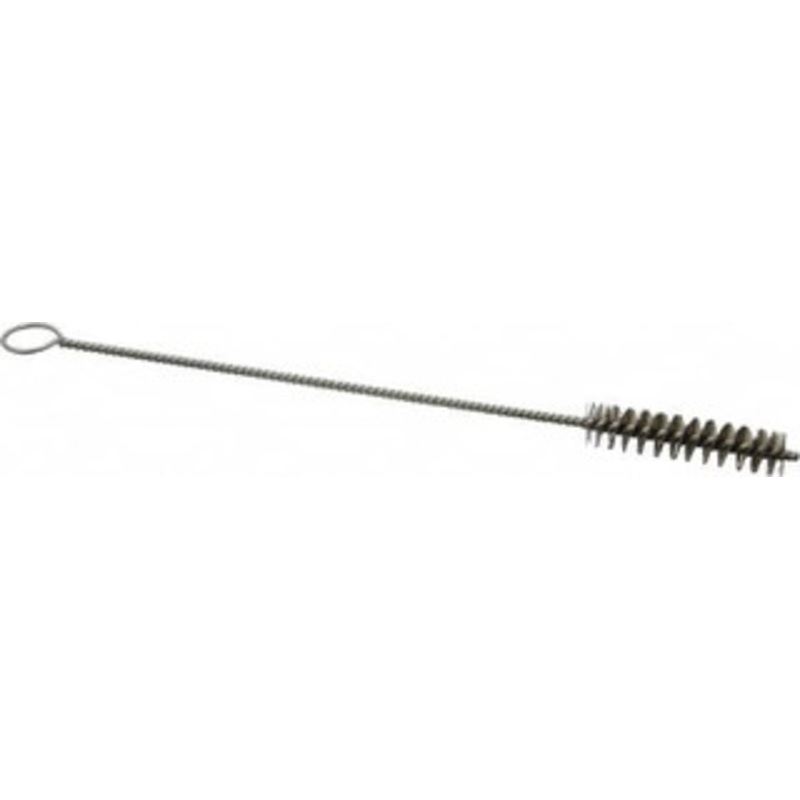 PRO-SOURCE 2 Long x 7/16 Diam Stainless Steel Twisted Wire Bristle Brush Single Spiral, 8 OAL, 0.006 Wire Diam, 0.11 Shank Diam 05058 – 03715885