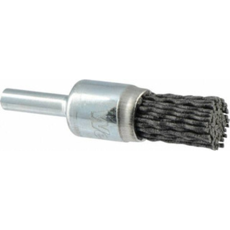 Weiler Abrasives 1/2 Diam Nylon Bridled Crimped End Brush 3/8 Trim Length, 1/4 Shank Diam, 10,000 Max RPM 11162 – 75846949