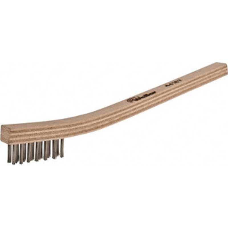 Weiler Abrasives 3 Rows x 7 Columns Stainless Steel Scratch Brush 7-1/2 OAL, 1/2 Trim Length, Wood Toothbrush Handle 98468 – 82072034