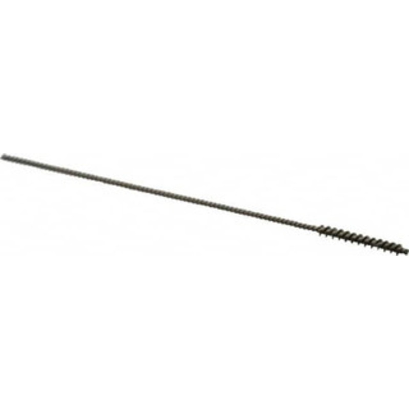 Made in USA 7/64 Diam Helical Stainless Steel Tube Brush Single Spiral, 0.003 Filament Diam, 3/4 Brush Length, 4 OAL, 0.056 Diam Stainless Steel Shank 09-320091-1 – 03717345