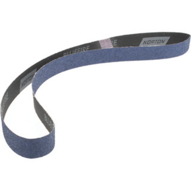Norton 1 Wide x 42 OAL, 60 Grit, Zirconia Alumina Abrasive Belt Zirconia Alumina, Medium, Coated, X Weighted Cloth Backing, Series R823 78072728596 – 97629539